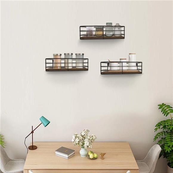 Floating Shelves Wall Mounted Set of 3, Hanging Storage Shelf for Bathroom - Picture 6 of 6